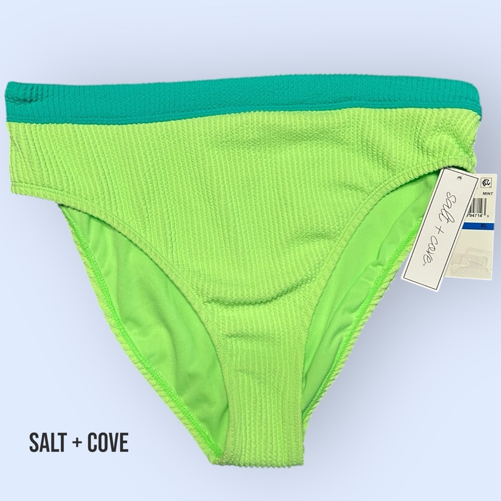Neon Green & Teal Bikini Bottom